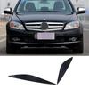 För Benz C-klass W204 2007-13 Blank Svart Pianolack Strålkastare Ögonbryn Ögonlocksskydd