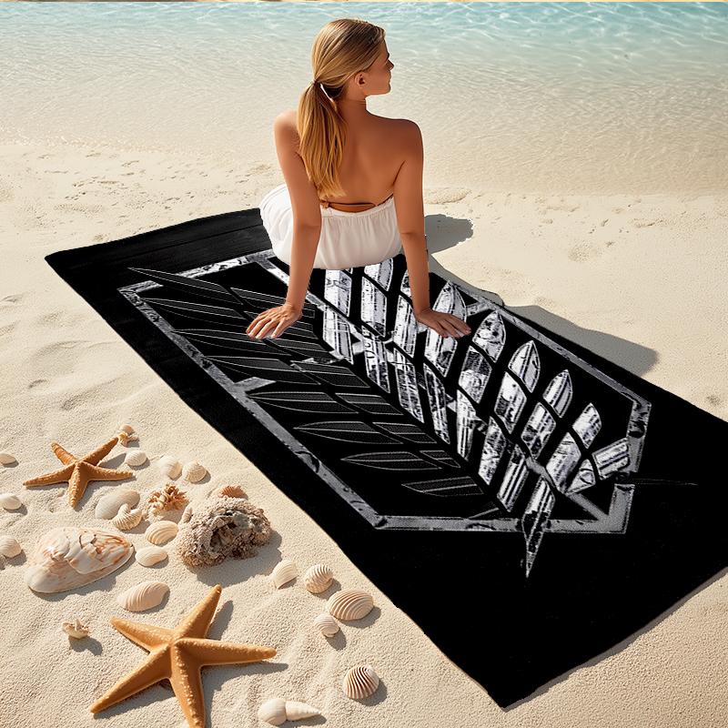 1Pc Attack Titan Emblem Beach Towel Quick Dry Multiuse For Beach Pool Gym Yoga Home Travel Christmas Halloween Xmas Gift L1393