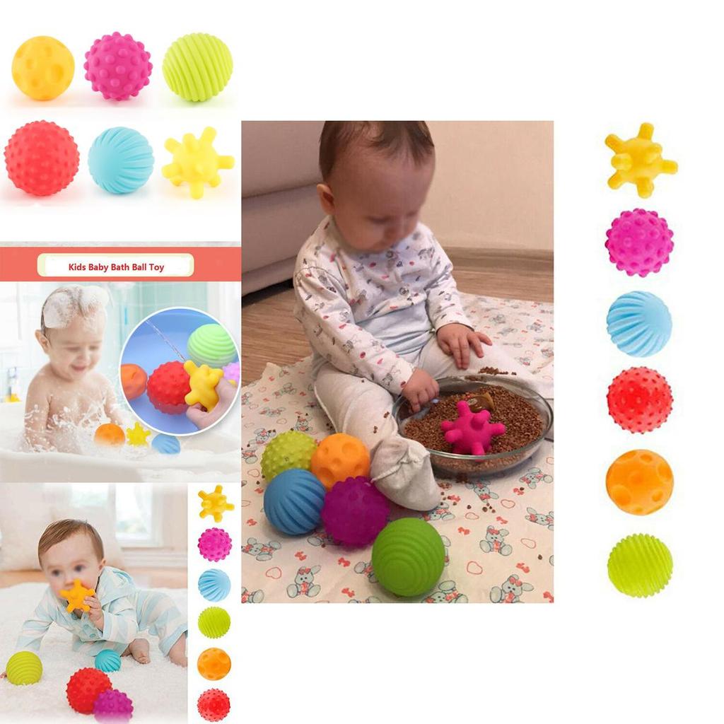 6pcs Baby Soft Massage Sensory Development Puzzle Ball Sound Toys For Infants