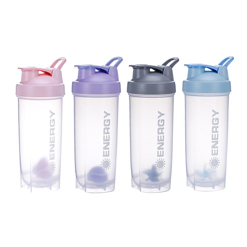Portable Shaker Bottle with Stirring Ball, Perfect for Protein Shakes and Pre-Workout, Water Bottles Without BPA, 500 Ml, 700ml
