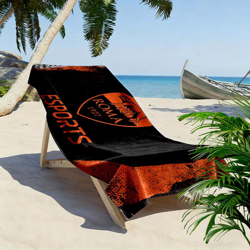 Associazione Sportiva Roma2 Print Beach Towel, Large Soft Quick Dry Towel for Beach Camping Swimming