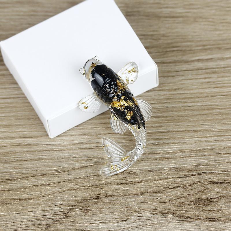 Fish Statue Natural Stone Healing Crystal Carved Animal Figurine Room Decor Reiki Mineral Gemstone Aquarium Decoration Gift