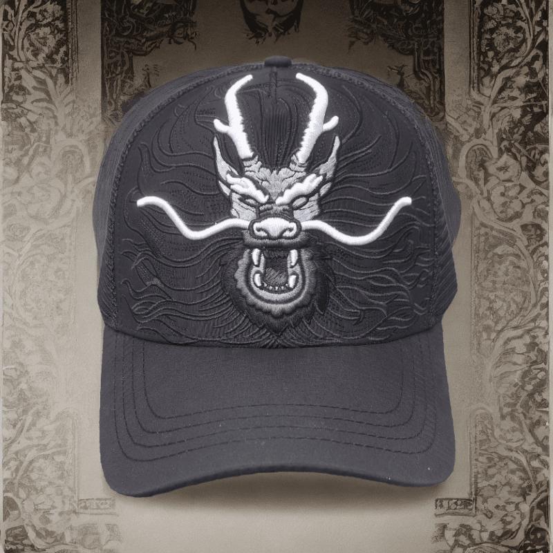 Dragon's Roar Embroidered Warrior Baseball Cap - Four Seasons Mesh Sunshade Trend
