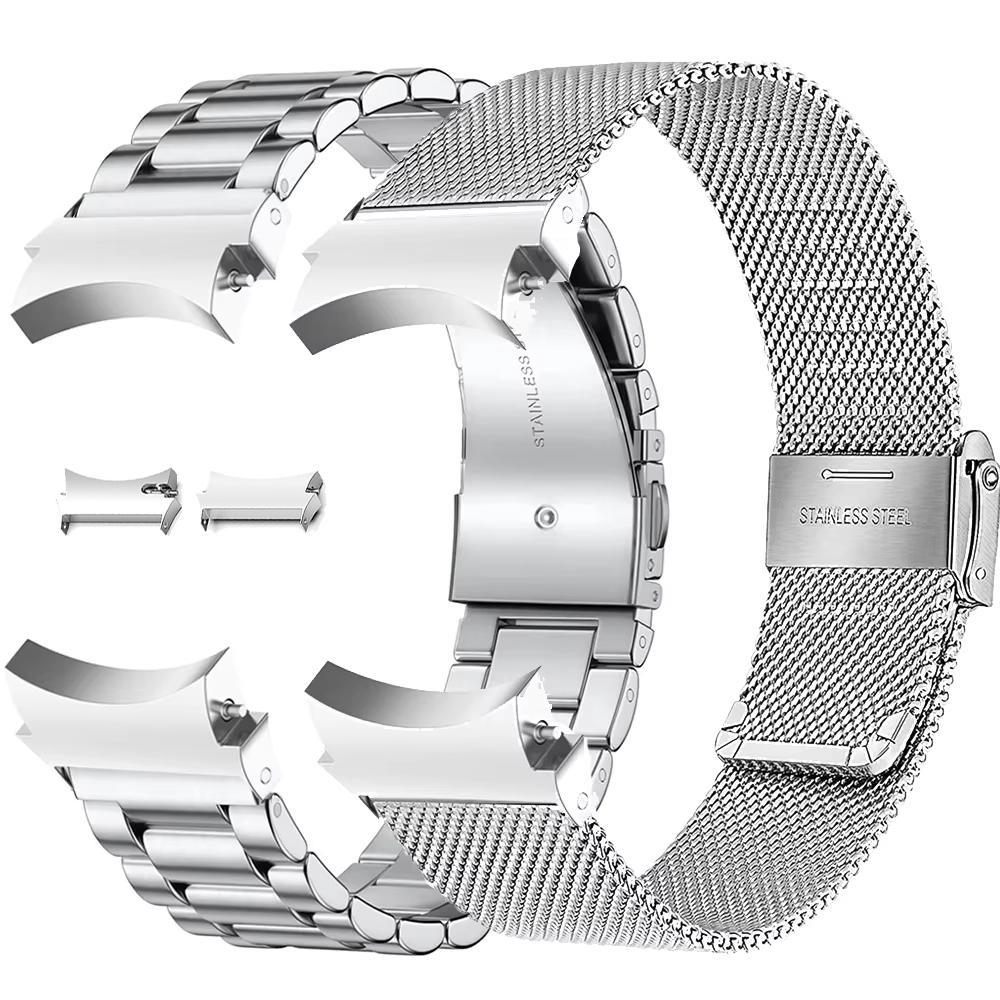 No Gaps Band for Samsung Galaxy Watch7 6 4 Classic 46mm 47mm/Watch4 5 pro 44mm 40mm Stainless Steel Strap Curved end Bracelet