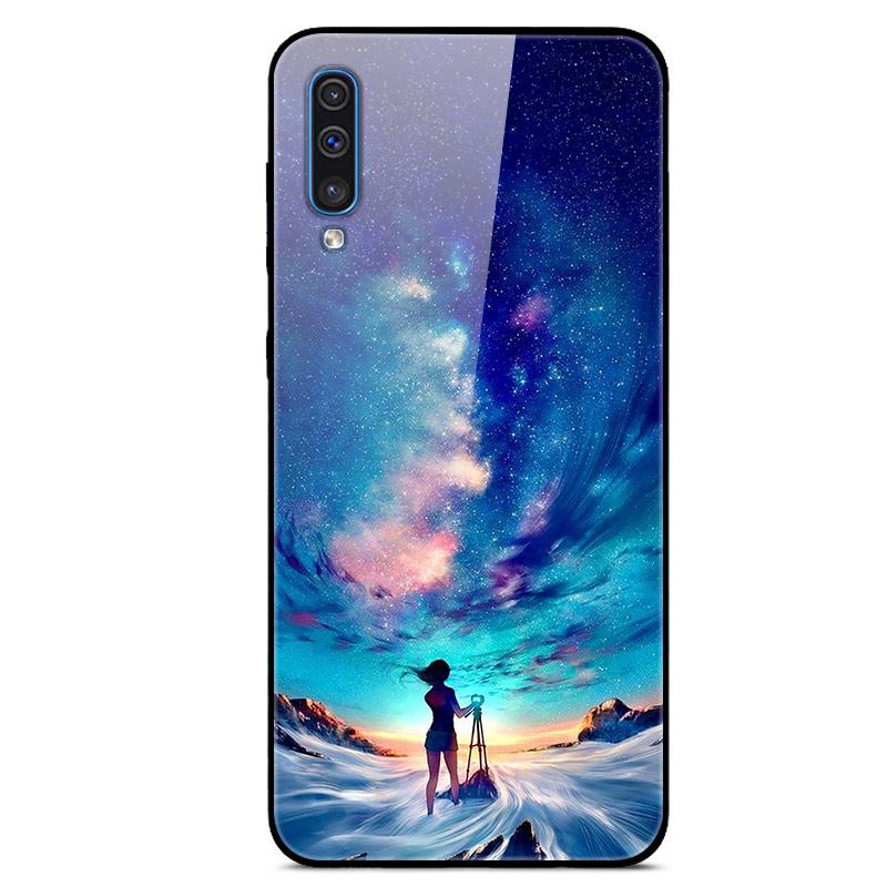 For Samsung A50 Case A51 Tempered Glass Planet Space Cover Glass Back Case for Samsung Galaxy A50S A51 A50 A 50 Fundas Coque