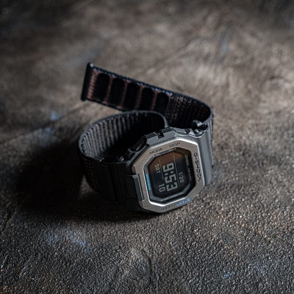 Compatible Belt Multi Adapter Active Nylon Strap 22mm Width Replacement Band Reflect Adapter [GEARS CLUB] G-SHOCK G-Shock Black/Silver