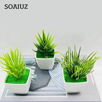 Simulation Potted Plant Small Mini Home Garden Aloe Greenery Artificial Flowers Pot Home Decorations