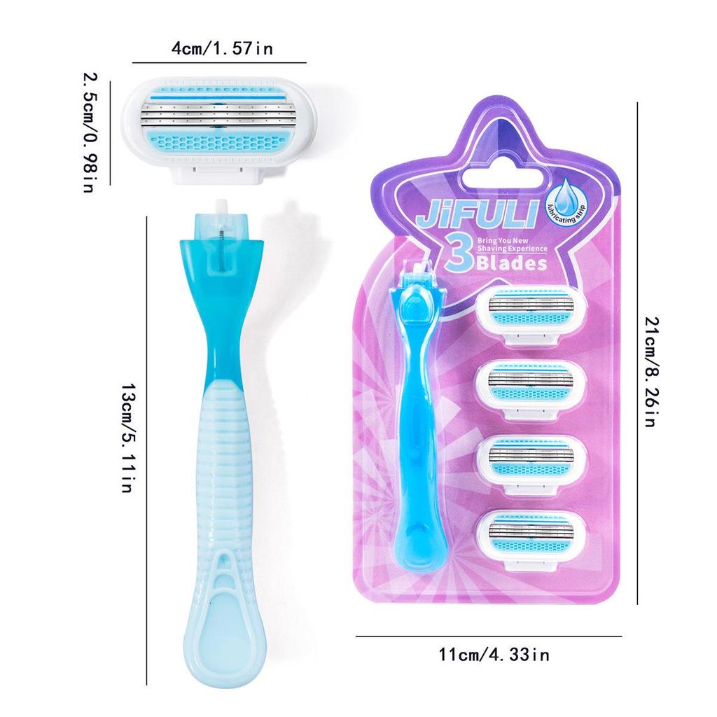 Universal Triple-Blade Women's Razor for Armpit, Leg, and Underarm Shaving