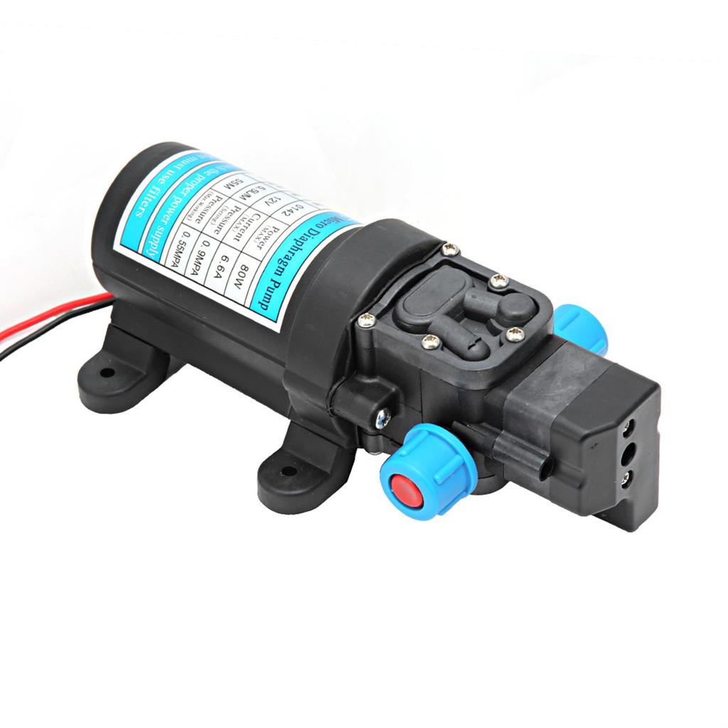 Pompă de apă electrică cu diafragmă micro de înaltă presiune, autoamorsantă, 80W, 12V DC pentru spălarea mașinii, presiuni