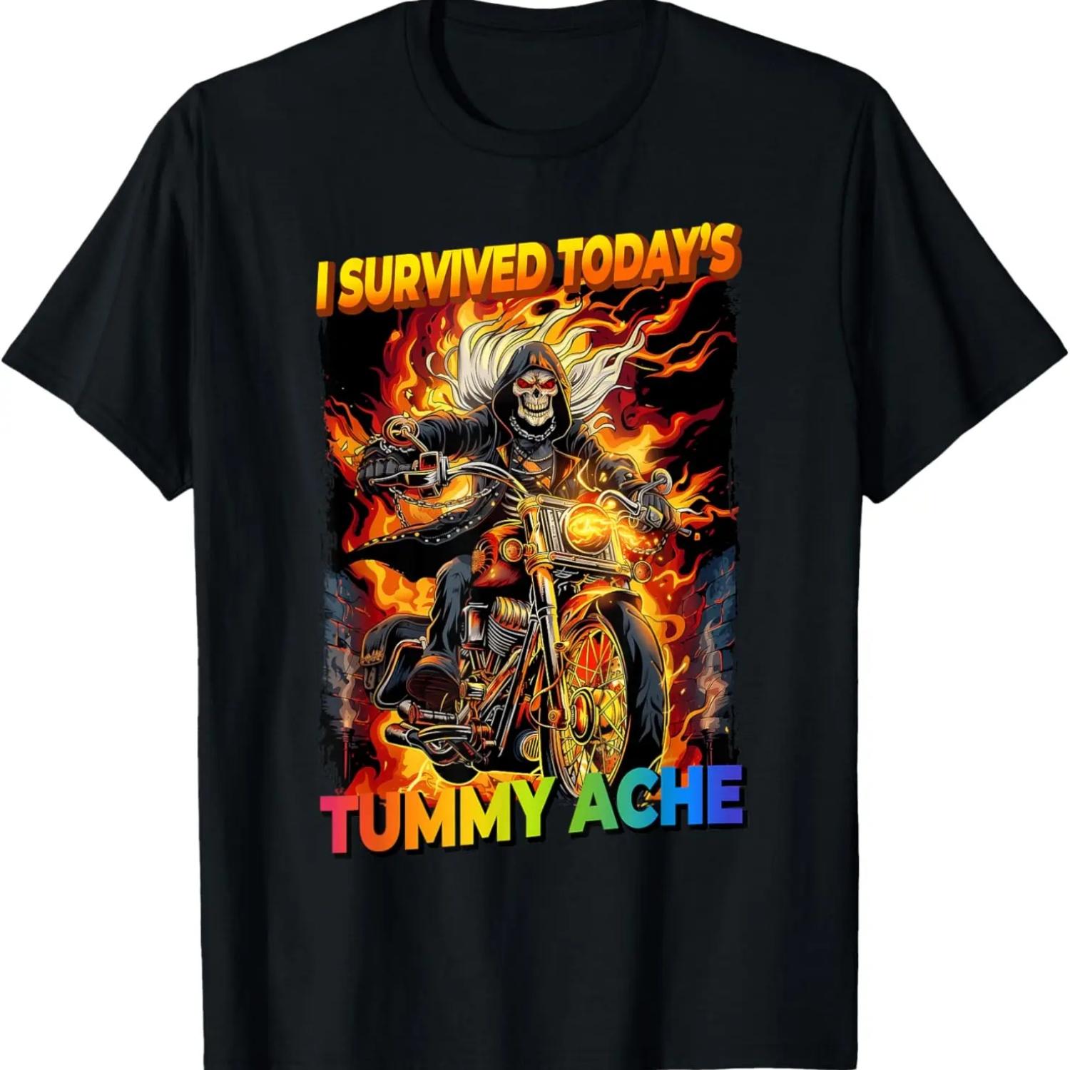 

I Survived Today s Tummy Ache T-Shirt XXXXXL чёрный