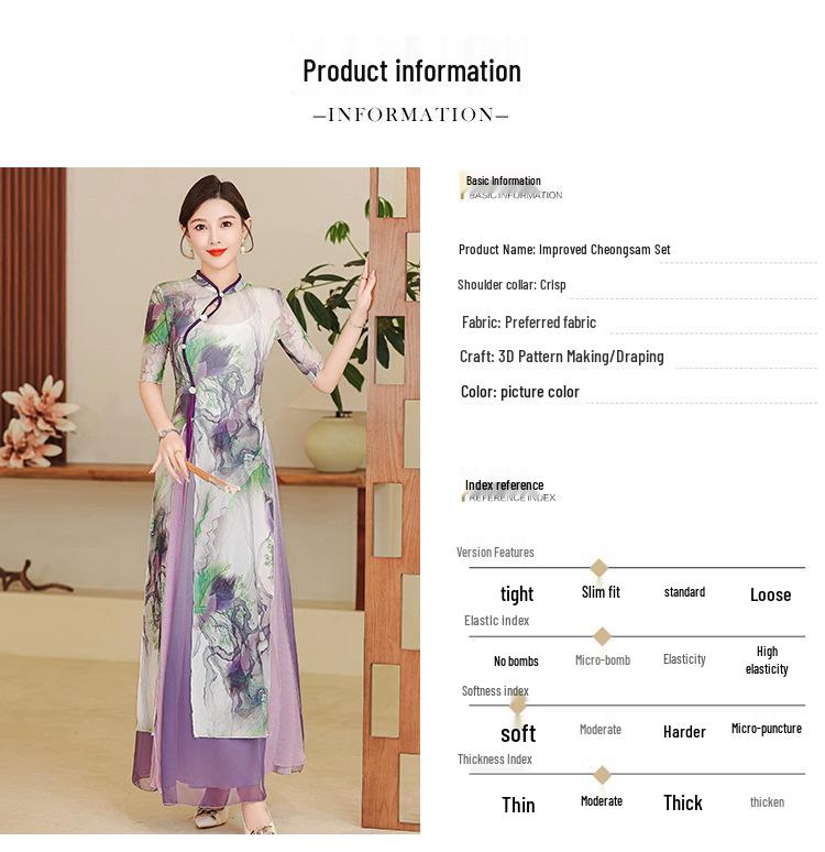 Enhanced Chinese Cheongsam Dress: Slim Fit Classical Dance Costume for Stage Performance