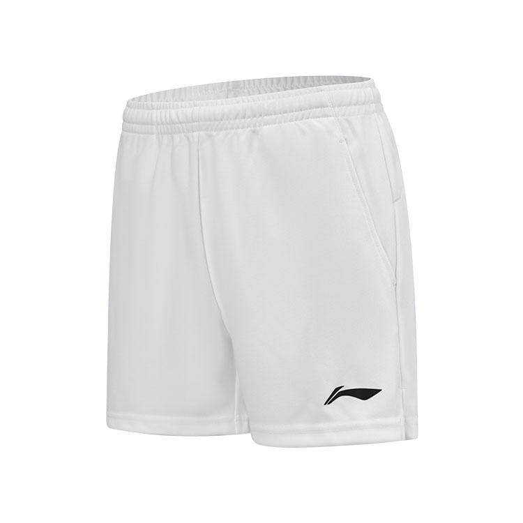 Li-Ning Simple Comfortable Soft Quick-Dry Sports Elastic Waist Five-Point Casual Shorts Women shorts White AAPU136-2