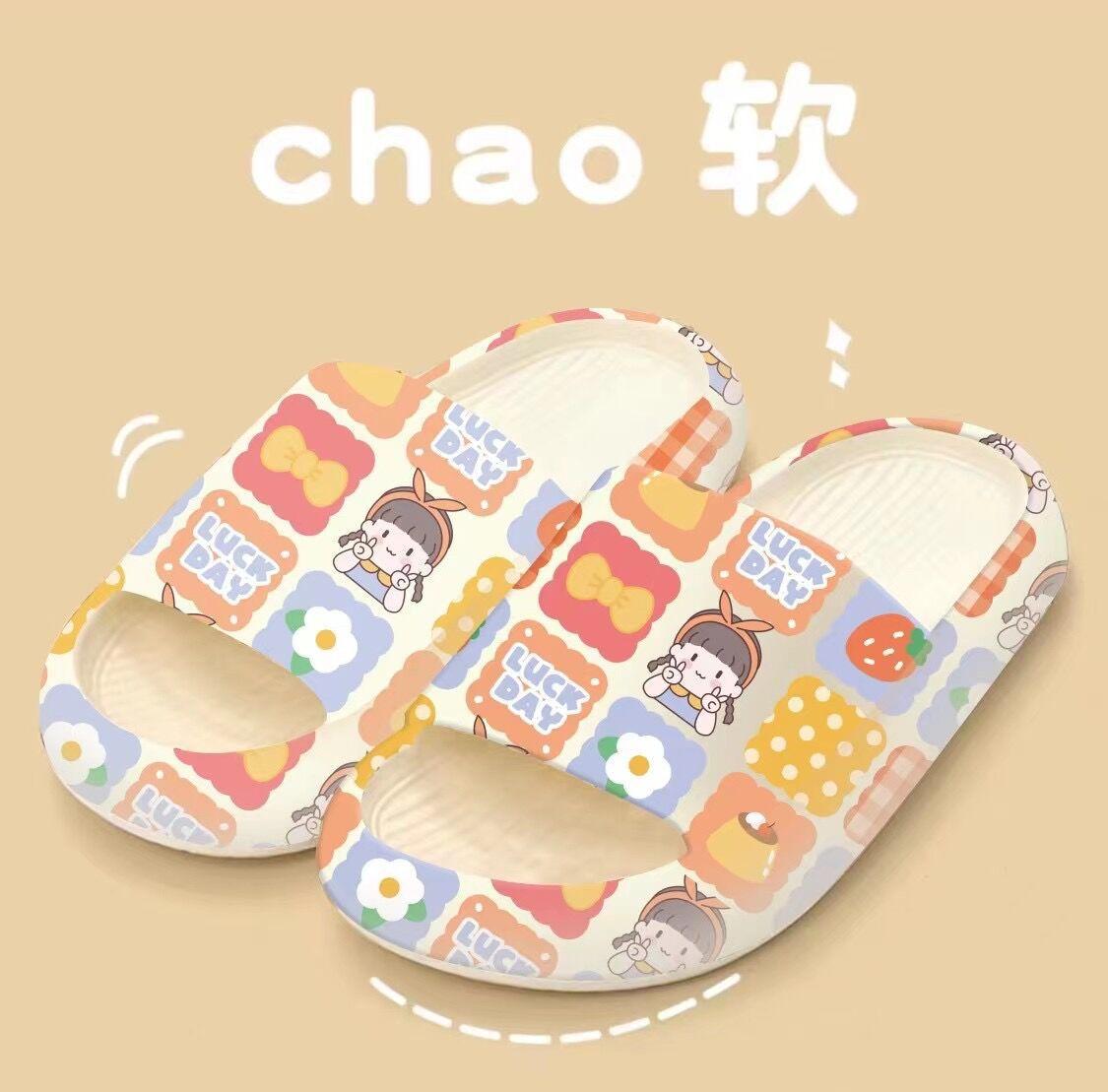 

Женские тапочки с рисунком 2024 года, летние новые милые мужские и женские нескользящие туфли для ванной, повседневные сандалии для одиночной носки 44-45