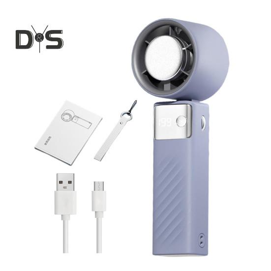 

Ручной вентилятор охлаждения с цифровым дисплеем, мощный воздушный поток, 1-199 скоростей, низкий уровень шума, USB-зарядка, мощный портативный вентилятор синий