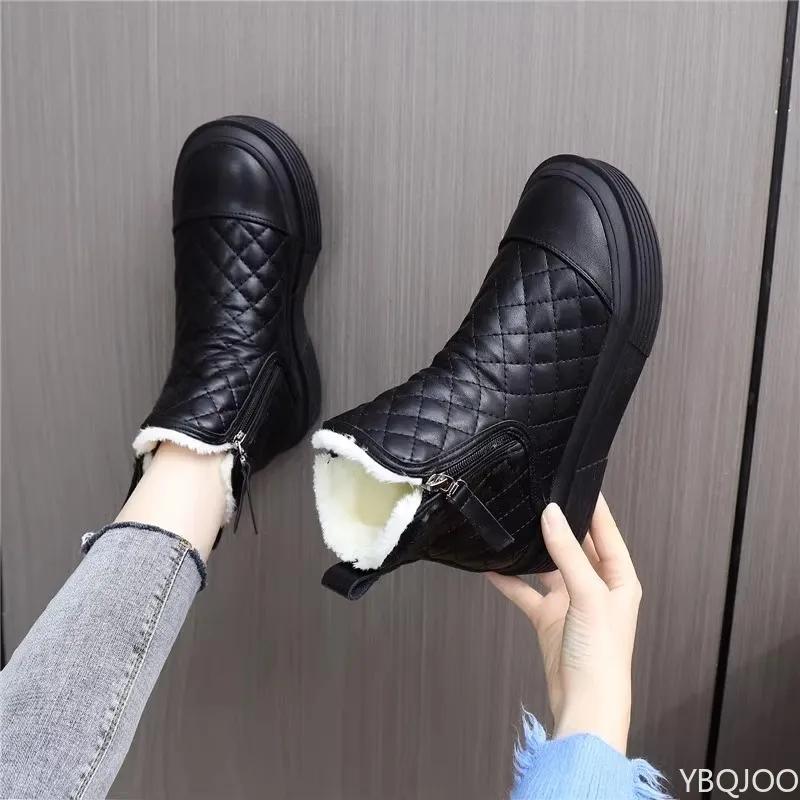 Fashionable versatile thick snow boots women autumn winter new soft soled warm non slip women's boots comfortable shoes