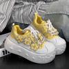 Rhinestone Ugly Cute Big Head Muffin Platform Bread Shoes Women's Mesh Breathable Small Height Increase Casual Shoes