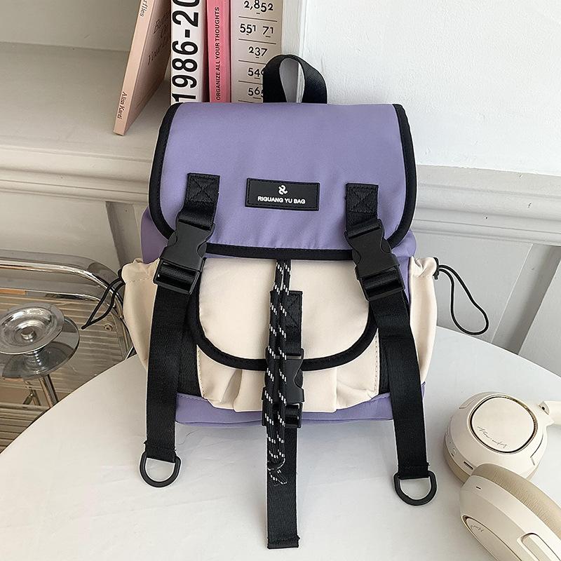 Cute Japanese Backpack Female New Contrasting Sports Student Small Backpack Outdoor Large-capacity Schoolbag Travel Research