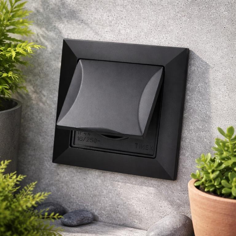 Gniazdo pojedyncze czarne elektryczne podtynkowe 16A IP20 1 szt.