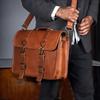 Handmade Leather Messenger Bag for Men & Women | Vintage Brown Leather Satchel | Office Laptop Briefcase | Crossbody Shoulder Bag