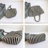 Shopping Bag Cloth Shoulder Bag Shoulder Pouch Tote Bag Simple Fashion Stripe Underarm Bag  Girls