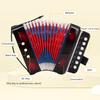 Button Accordion for Beginners 7 Keys Control 2 Bass Kids Educational Musical Instrument Stage Performance Practice