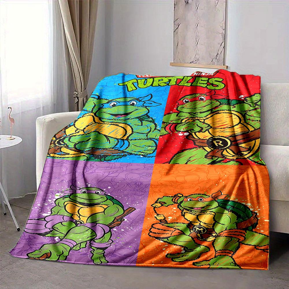 1pc Turtles TMNT Cozy Print Blanket Lightweight Warm Flannel Throw Blanket For Sofa, Bed, Living Room