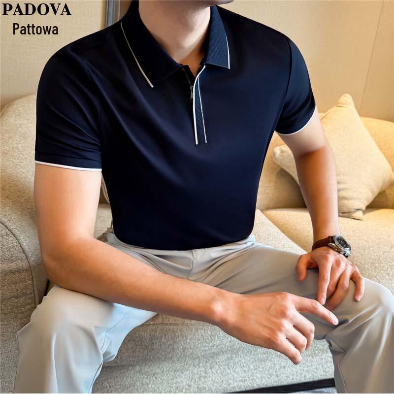 Patuova Men s Color Block Half-Zip Polo T-Shirt L