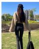 Trendy Women's High Waist Velvet Slimming Straight-Leg Jeans for Winter
