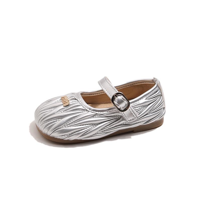Spring 2026 Girls' Princess Flats: Soft Leather Buckle Shoes - Fashionable & Casual