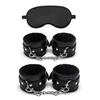 Sexyhot SM Goods SM Set Restraint Leg Cuffs Handcuffs Eye Mask PU Soft and Comfortable Adjustable SM Beginner Unisex Set Black 3-Piece