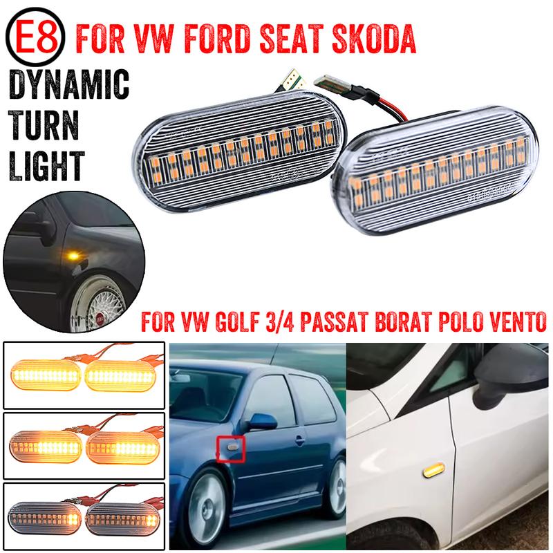 For SEAT Ibiza 6L Cordoba Toledo Leon MK1 MK2 LED Dynamic Side Marker Light Turn Signal Light for Octavia