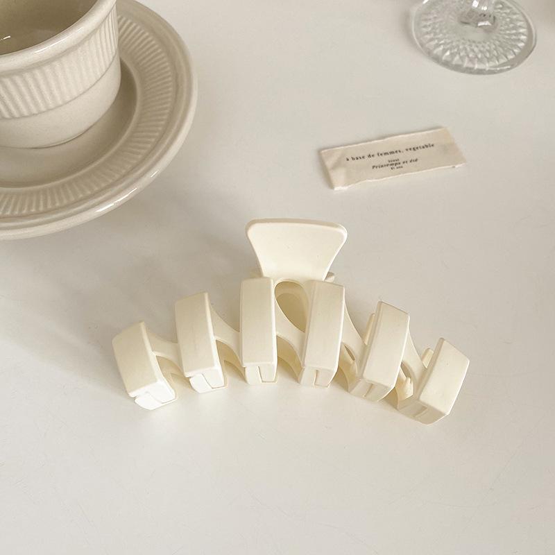 

Матовый N-образный однотонный зажим для волос «акула» для женщин - Летний, Большой, Универсальный