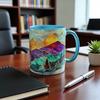 3D Watercolor Sunset Ceramic Mug 11/15oz Capacity Ergonomic Handle Cup Unique Artistic Gift for Home Office