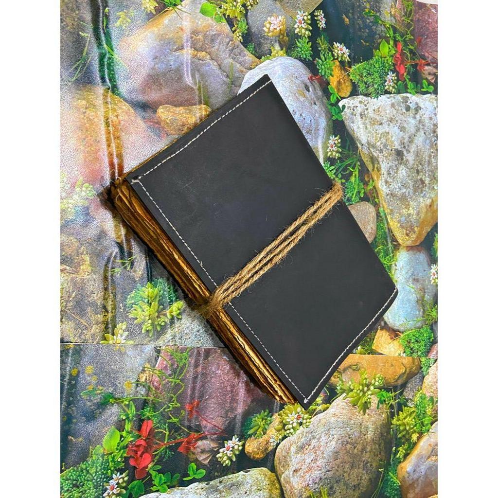 Leather Journal, Vintage Look Bound Journal - Handmade Antique Deckle Edge Paper, Grimoire Journal, Personal Journal For Sketching,