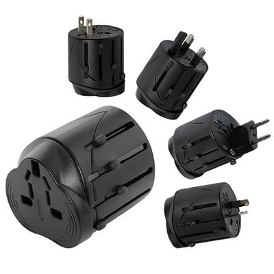 Adaptateur de voyage universel tout-en-un UE + AU + UK + US, taille: 60 x 58 x 56 mm(Noir)