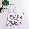 Women's Milk Print Three-Piece Bikini Swimsuit Set - European & American Style