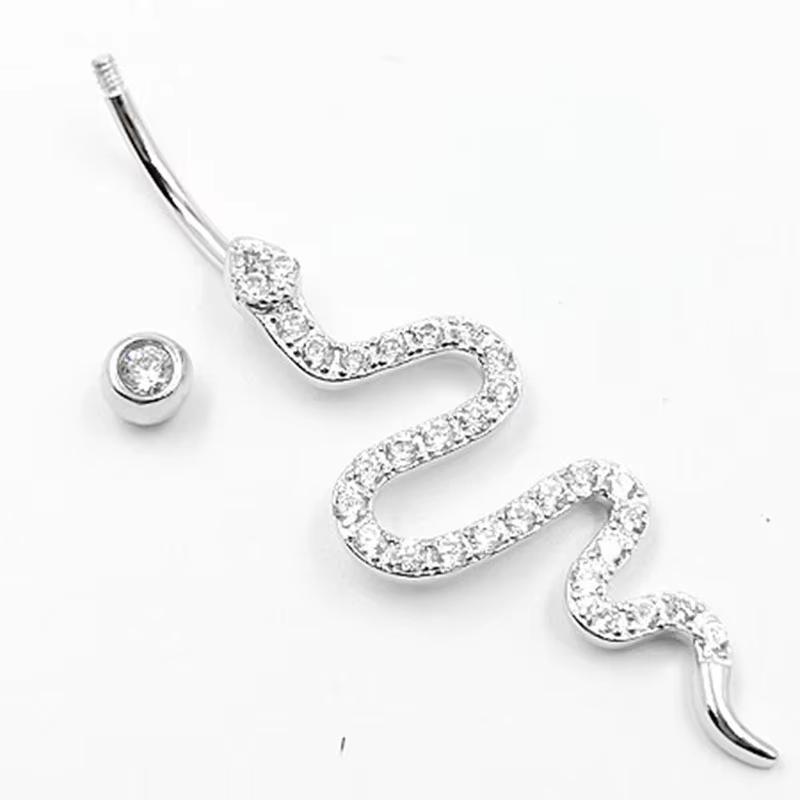 Sexy Belly Navel Piercing Stainless Steel Fashion Snake Belly Ring For Women Body Jewelry