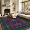 Floral Multicolor Velvet Rug 3D Print Non-Slip Stain Resistant Living Room Home Bedroom Decoration Carpet