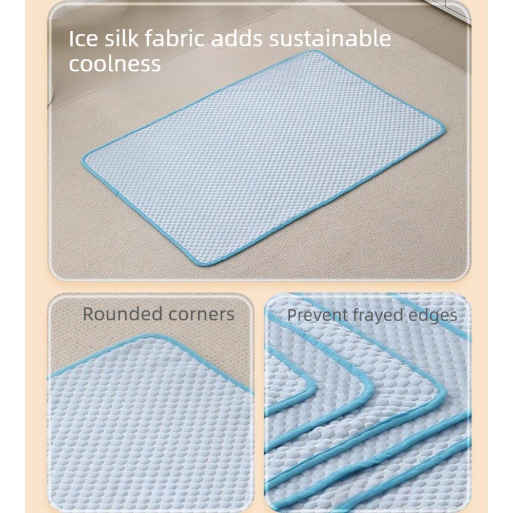 Pet Cooling Mat Summer Cool Dog Bed Breathable Ice Silk Cat Pad Gel Cushion for Dogs and Cats Hot Weather Relief