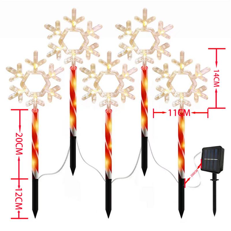 Cross-Border Outdoor LED Solar Ground Insert Christmas String Lights and Road Signs