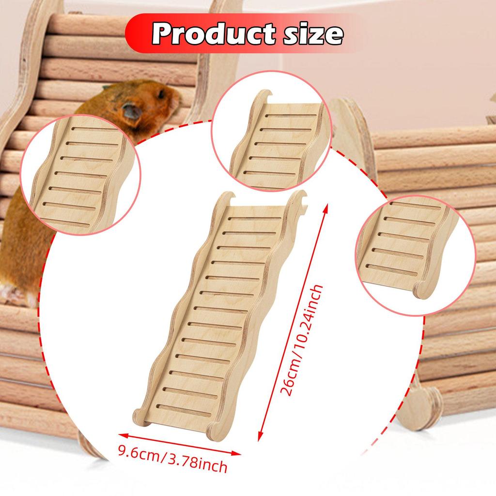 Wooden Hamster Ladder,Ladder Bridge,Activity,Training,Bunny Hutch Ramp Dwarf