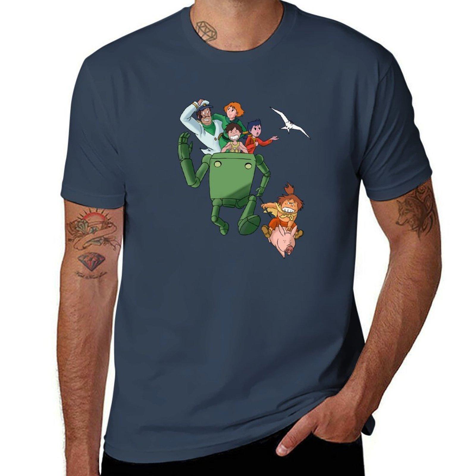 Conan The Future Boy Fan Art Illustration TShirt Basic Plain Tee for Spring and Summer S