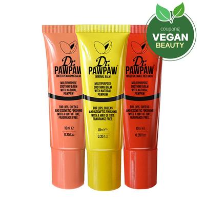 DR. Popo Multi Balm 10ml x 3 Typen Set, original, pfirsichrosa, ultimatives Rot, 1 Set