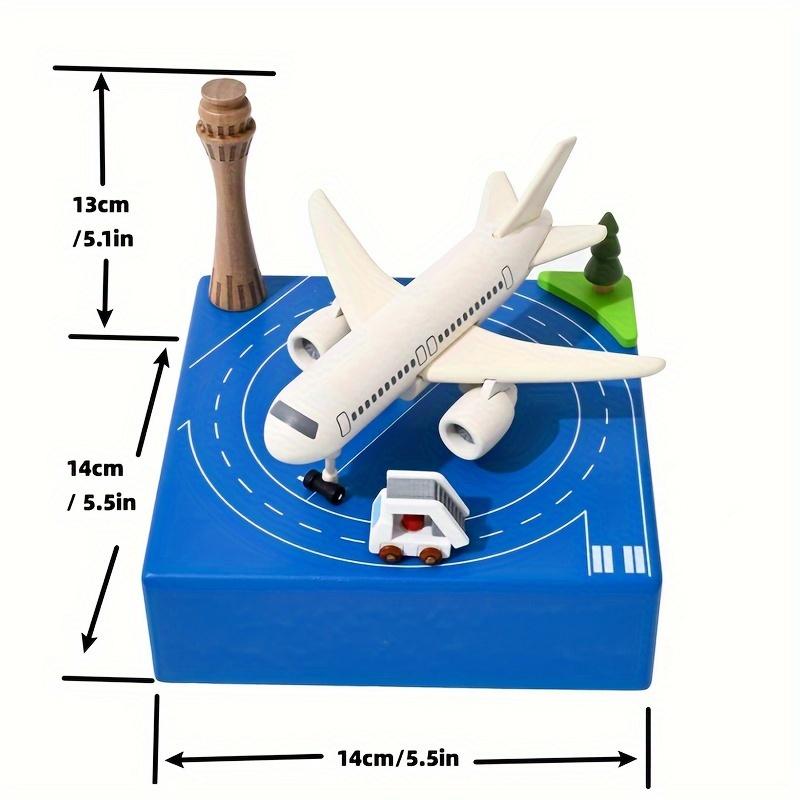 

Музыкальная шкатулка «Счастливого полета» Современный деревянный самолет Дизайн взлетно-посадочной полосы, Идеальный подарок для пилота для домашнего декора XL-0029