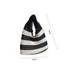 Color Block Knitted Tote Bag for Women Casual Striped Crochet Shoulder Bag Lightweight Large Capacity Beach Bag