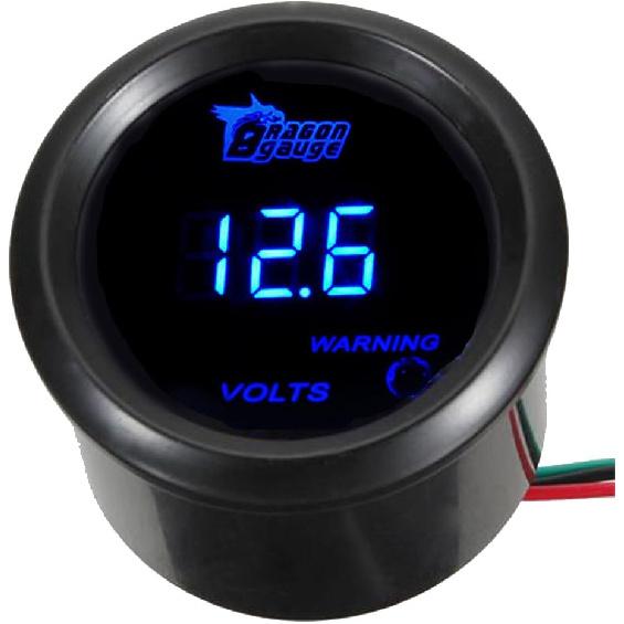 ESUPPORT Car 2  52mm Digital Water Temp Gauge Blue LED Fahrenheit F Volt Gauge