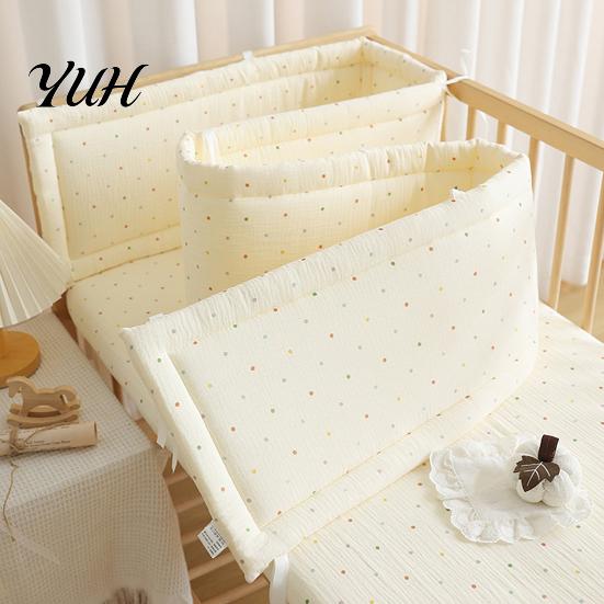 Protection de lit bébé facile à installer Coton Bumper Pad pour nouveau-nés, Anti-collision Respirant Matelassage Fixe Doublure de lit pour tout-petits, Doublure de protection douce