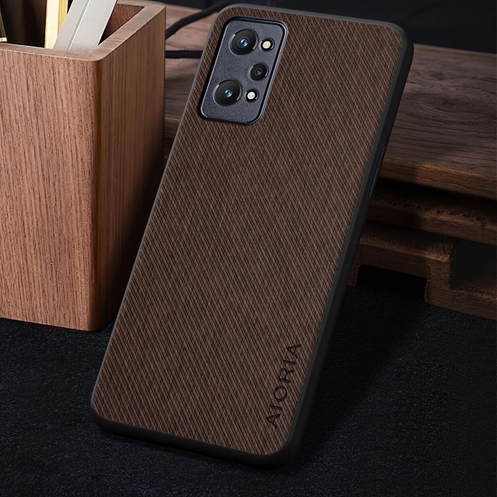 Phone Case - Case for OPPO for RealMe GT 3 2 GT3 GT2 Pro 5G Case, Vintage Washed Twill Texture Faux Leather Protective Back Cover