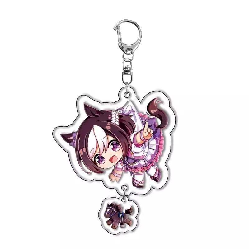 

ccc Anime Pretty Derby Acrylic key ring keychain Cute Backpack Pendant Accessories Special Week Bag Charm Toy for 6 cm