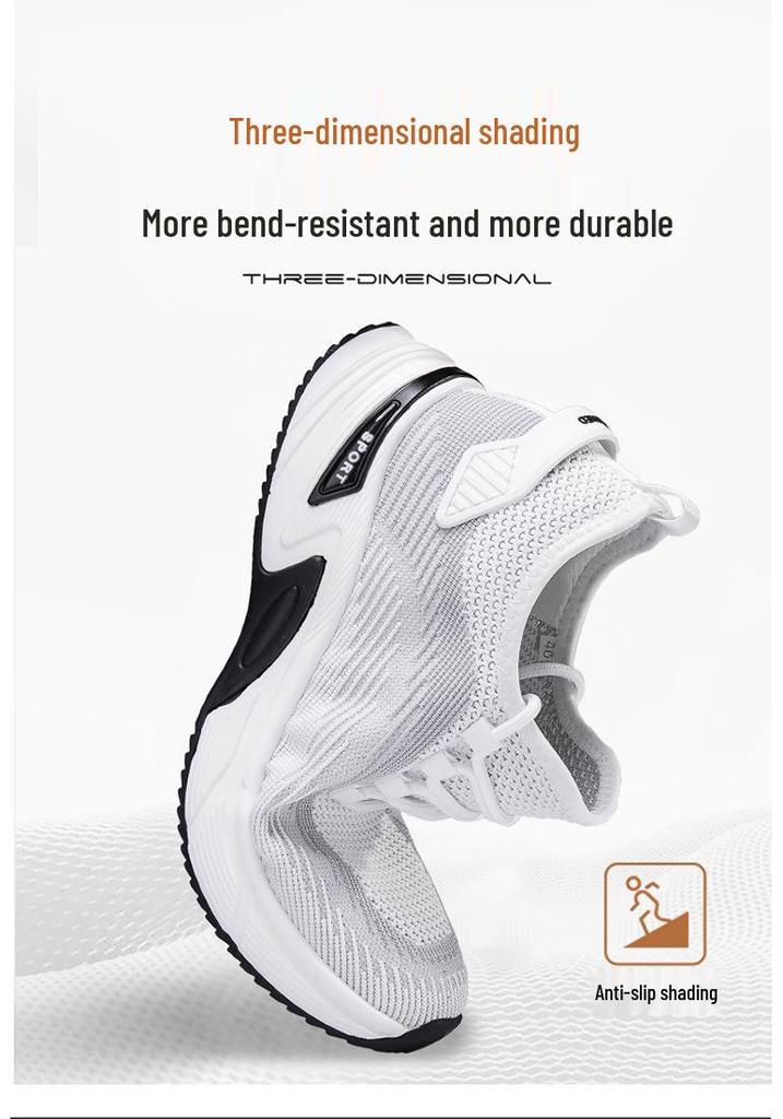 Men's Flyknit Height-Boost Running Shoes - Lightweight, Breathable Platform Sneakers for Spring/Summer